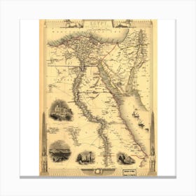 Map Of Egypt Canvas Print