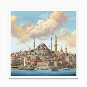 Blue Mosque paintings Canvas Print