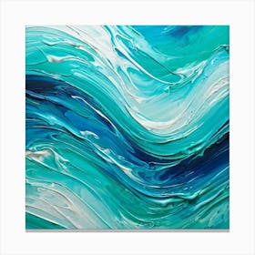 Abstract Turquoise Waves Embracing A Fresh Nautical Texture Gently Lapping Across The Canvas Blend (5) Canvas Print