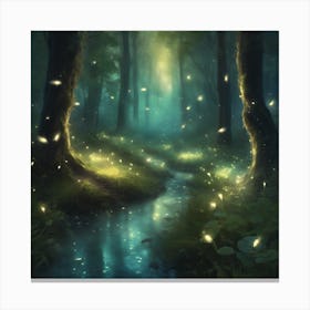 956650 Enchanted Forest With Glowing Fireflies And A Babb Xl 1024 V1 0 Canvas Print