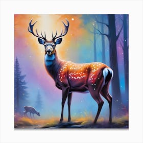 Deer In The Forest 3 Canvas Print