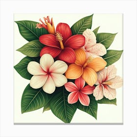 Hawaiian Flowers Art 1 Canvas Print