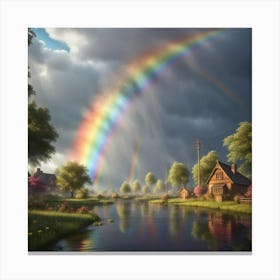 Beautiful rainbow after the rain Canvas Print