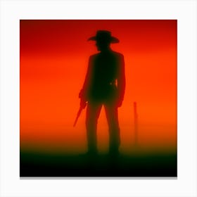 Silhouette Of A Cowboy Canvas Print