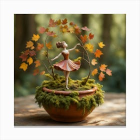 Ballerina In A Pot 1 Canvas Print