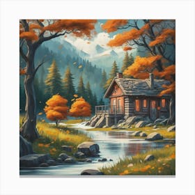 A peaceful, lively autumn landscape 13 Canvas Print