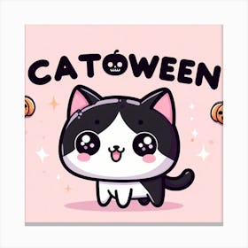 Cat Halloween design to spice up your life - cartoon, anime, kawaii, cute, catoween Canvas Print