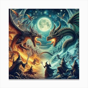 Dragons And Wizards 1 Canvas Print