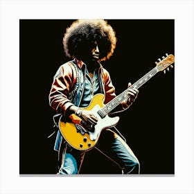 Afro Jimi Hendrix Guitar Canvas Print