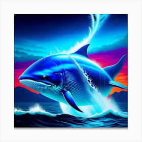 Whale In The Ocean Canvas Print