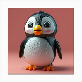 Penguin 3d Model Canvas Print