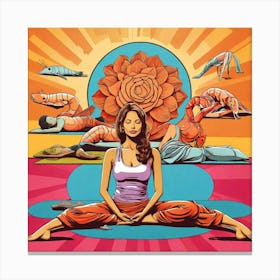 Woman In Yoga Pose Canvas Print