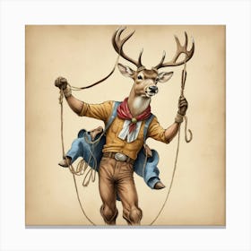 Cowboy Deer 2 Canvas Print