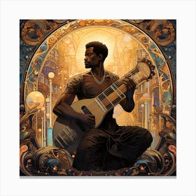 Man Playing A Guitar Canvas Print