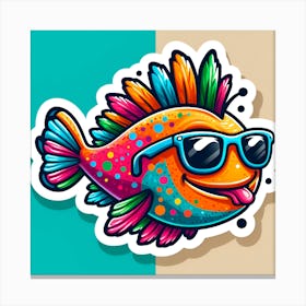 Fish Sticker 3 Canvas Print