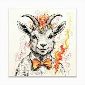 Goat In A Bow Tie 2 Canvas Print