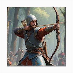 Archer In The Woods Canvas Print