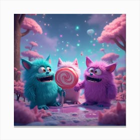 Monsters And Lollipops Canvas Print