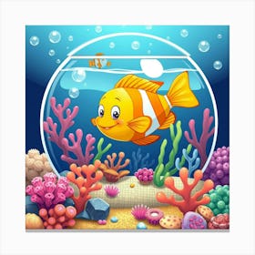 Fish In Aquarium Canvas Print