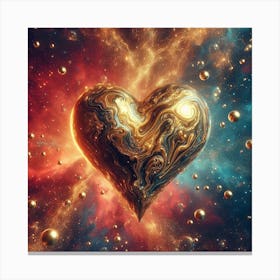 Gold heart Canvas Print