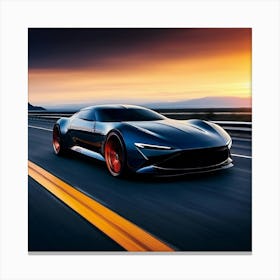 Concept Car At Sunset Canvas Print