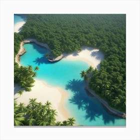 Aerial View Of A Tropical Island Canvas Print
