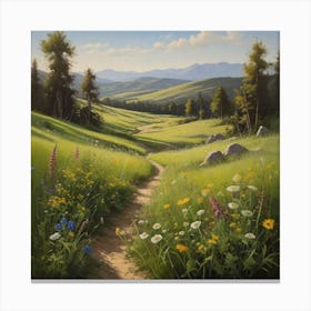  This Painting Depicts Expansive Green Meado 0 Canvas Print