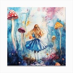 Watercolor Girl in Wonderland 8 Leinwandbild