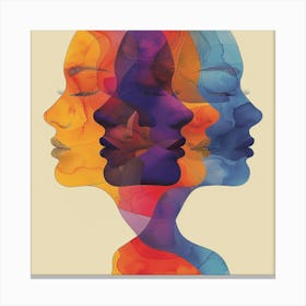 Portrait Of Women - Colourful faces, reflection art, abstract art, abstract painting  city wall art, colorful wall art, home decor, minimal art, modern wall art, wall art, wall decoration, wall print colourful wall art, decor wall art, digital art, digital art download, interior wall art, downloadable art, eclectic wall, fantasy wall art, home decoration, home decor wall, printable art, printable wall art, wall art prints, artistic expression, contemporary, modern art print, Canvas Print