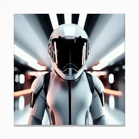 Futuristic Woman In Space Suit Canvas Print