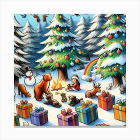 Super Kids Creativity:Christmas In The Woods Canvas Print