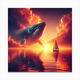 Whale In The Sky Canvas Print