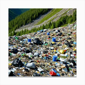 Garbage Pile In The Mountains 3 Canvas Print