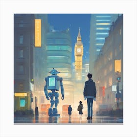 Robots In London 1 Canvas Print