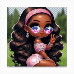 Black Girl With Glasses Canvas Print