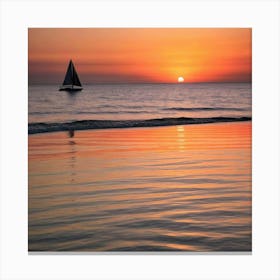 Sunset On The Beach Canvas Print