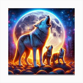 Papa and bubby Wolf Canvas Print