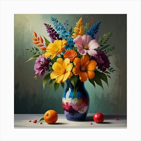 abstract floral arrangement in a vase Canvas Print