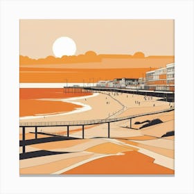 Default Abstract Illustration Of South end On Sea Beach Essex art print 1 Canvas Print