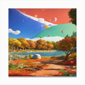 Landscape With Balloons Canvas Print