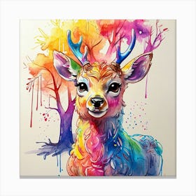 Colorful Deer 10 Canvas Print