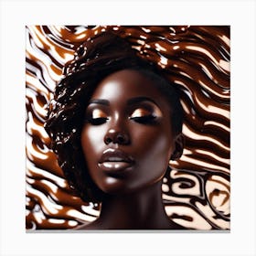 Beautiful Black Woman In Chocolate Canvas Print