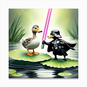 Darth Vader And Duck 3 Canvas Print