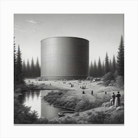 Large Tank In A Forest Canvas Print