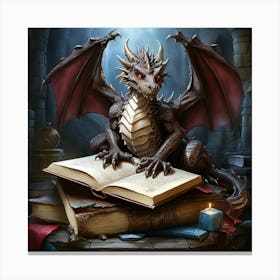 Dragon Reading Book 2 Canvas Print