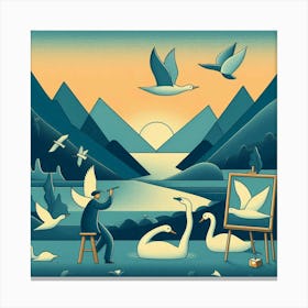 Swans Canvas Print