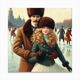 Russian ice skaters Canvas Print