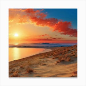 Sunset Over The Sea Canvas Print