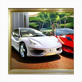 Ferrari red and white  Canvas Print