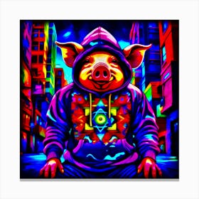 Psychedelic Pig Canvas Print